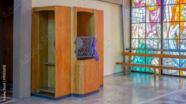 Obraz empty confessional in the church