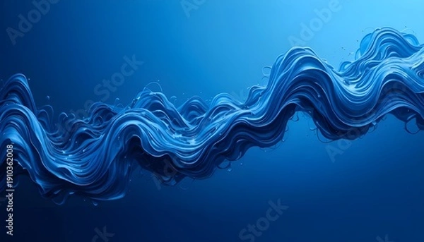 Obraz Abstract blue background with smooth gradient light wave texture