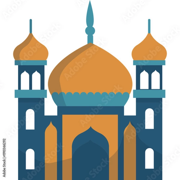 Fototapeta Islamic Mosque Flat Illustration