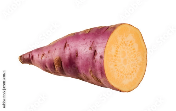 Obraz Sweet Potato Half on White Background