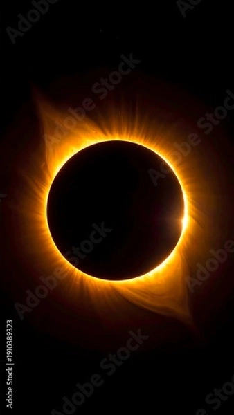 Obraz A dark circle with a bright yellow ring