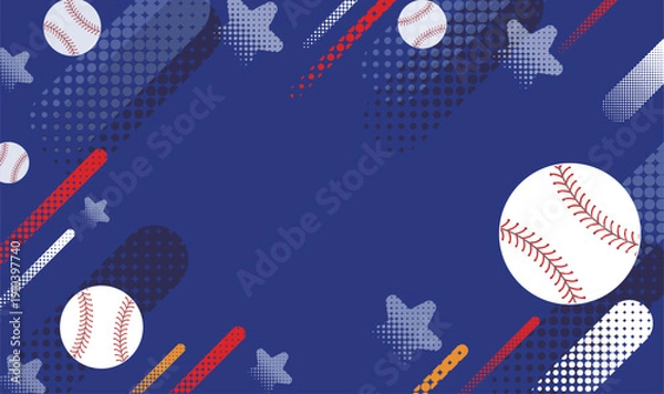 Obraz 紺色の野球背景イラスト