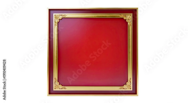 Obraz Ornate Red and Gold Square Frame