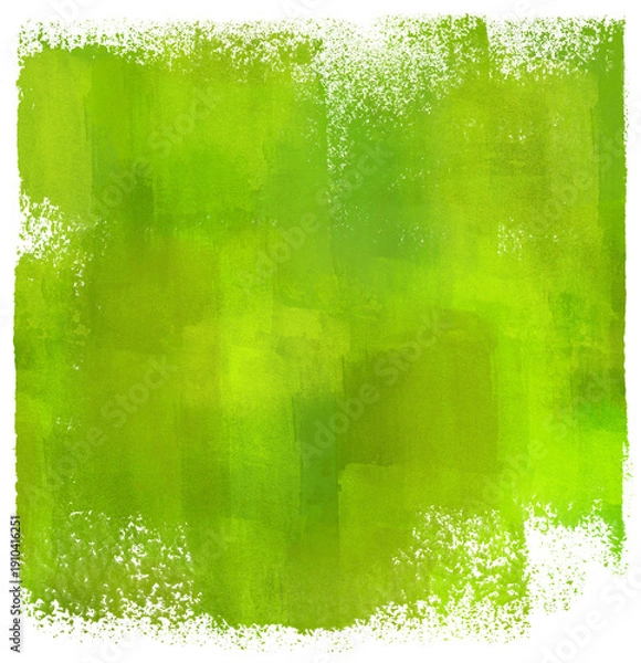 Obraz 手描きの重ね塗りペイント、若葉色の背景アート