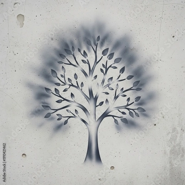 Fototapeta Stencil with Intentional Blurring Creating a soft less defined e