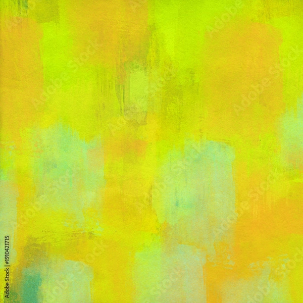 Obraz 手描きの重ね塗りペイント、菜の花色の背景アート