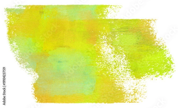 Obraz 手描きの重ね塗りペイント、菜の花色の背景アート