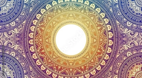 Obraz Psychedelic symmetrical pattern with bright oval center