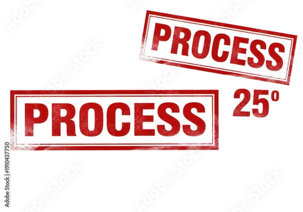 Obraz Two process stamps isolated on transparent background