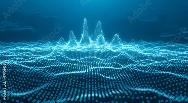 Obraz Abstract Blue Data Waves