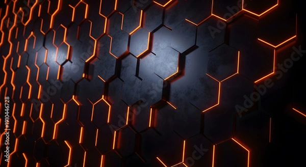 Obraz Hexagon Wall Glow