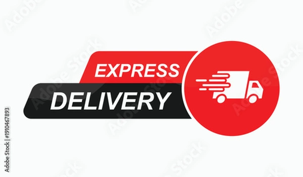Obraz Fast express delivery service flat style icon