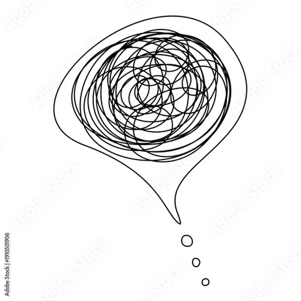 Obraz Chaotic scribble lines symbolizing mental health struggle