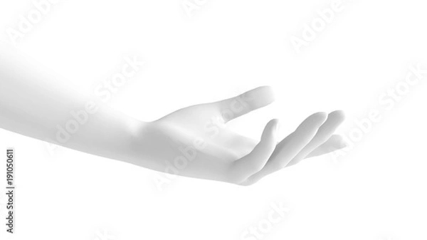 Obraz White background 3d hand gesture. 3d illustration, rendering.