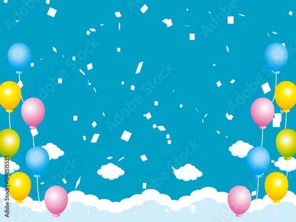 Obraz 正月, 年賀状, 空, 雲, フレーム, 紙吹雪, 青空, 干支, 風景, 年賀, 新年, 自然, かわいい, 