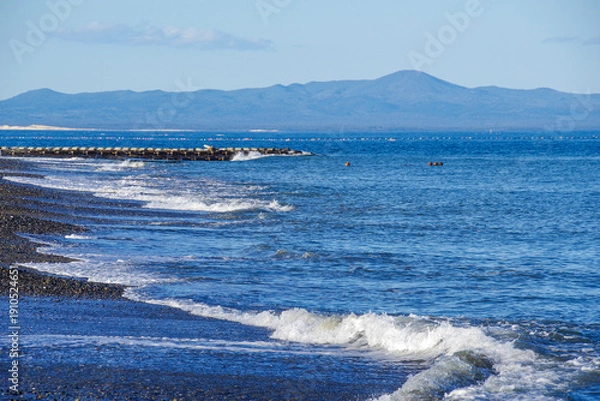 Obraz 野付半島から見る知床半島の山々