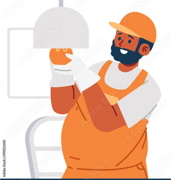Obraz lightbulb technician character illustration