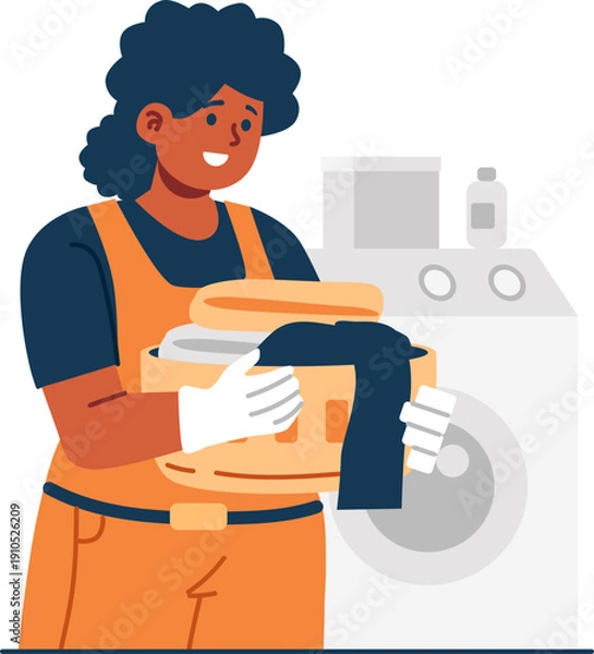 Obraz laundry technician character illustration