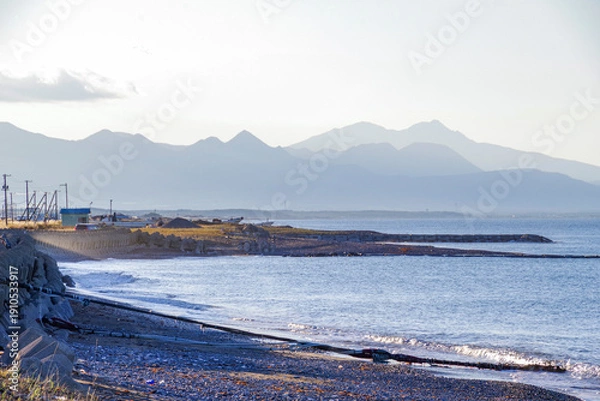 Obraz 野付半島から見る知床半島の山々