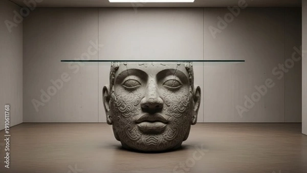 Obraz Sculpted head table displayed in empty room
