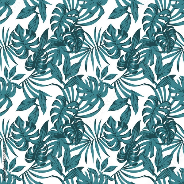 Obraz Tropical leaves abstract color seamless white background
