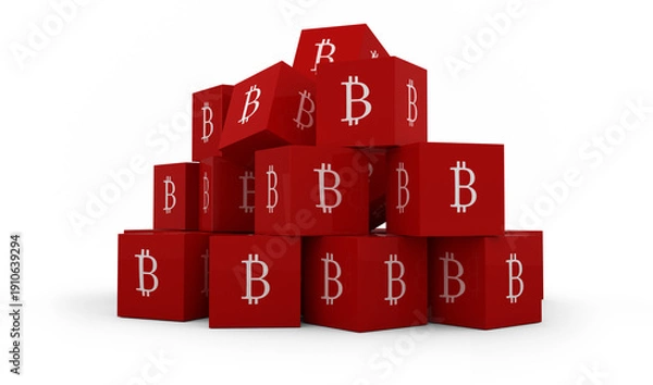 Obraz Several red square with B sign on the side