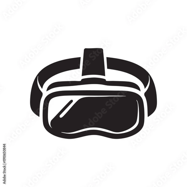 Obraz VR Headset Silhouette Icon Vector Illustration