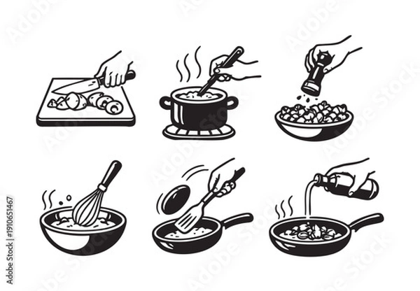 Obraz Hands cooking icon vector illustration