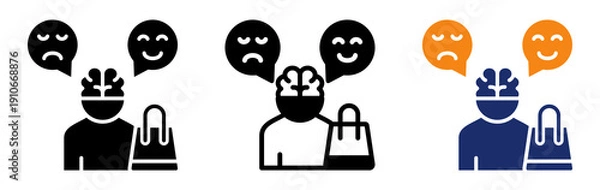 Obraz Consumer Behavior Icon Collection Glyph & Mixed Style 