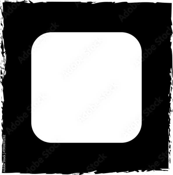 Obraz Square brush frames with rounded square border layout