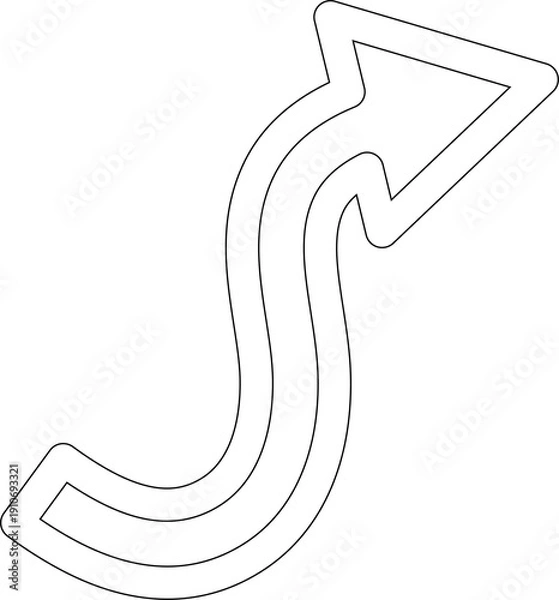 Obraz Arrow thin lines collection. Outline paths design