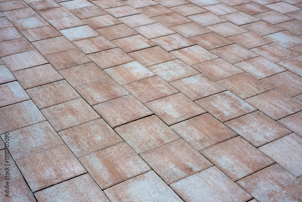 Fototapeta Seamless Brick Pavement Texture Background Pattern