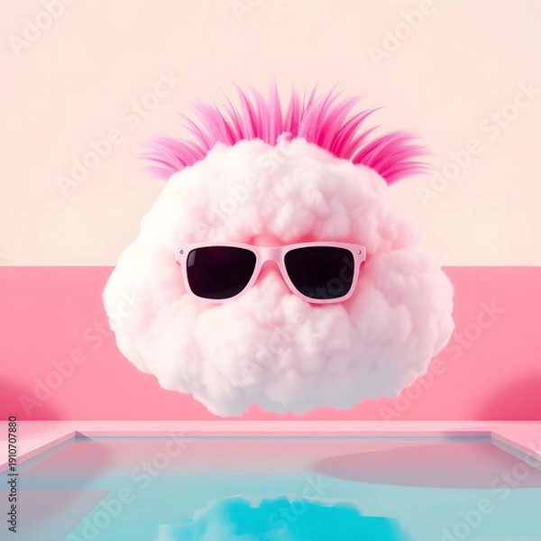 Obraz pink sunglasses on a beach