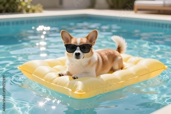 Obraz dog in pool