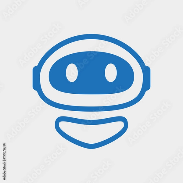 Fototapeta Robot logo template blue design