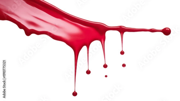 Obraz Vibrant red liquid splashing dynamically on transparent background