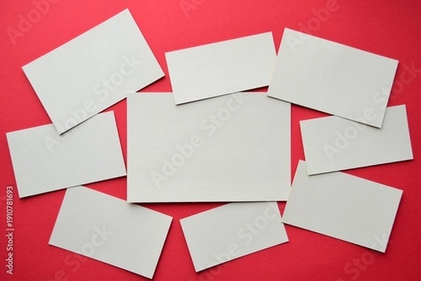 Obraz Blank note paper on red background