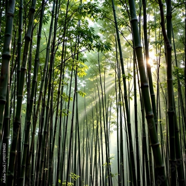 Obraz Serene Bamboo Forest Soft Evening Light