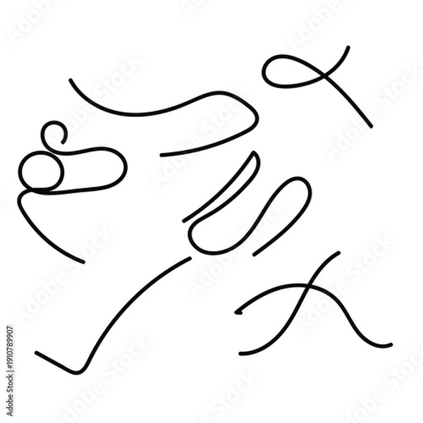 Obraz Modern Hand Drawn Curvy Line Elements Collection