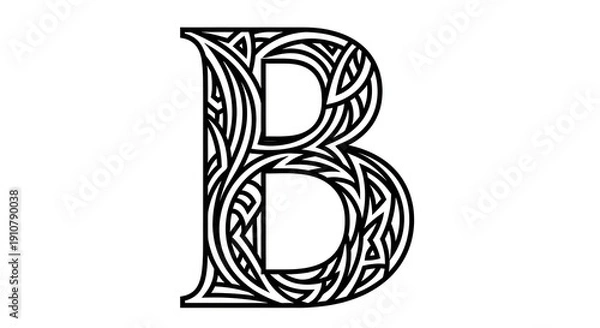 Fototapeta Elegant Celtic knotwork letter B design element