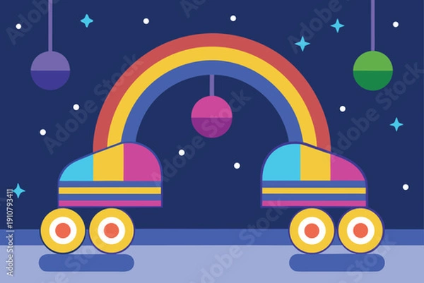 Obraz Disco Roller Rink With Glitter Balls