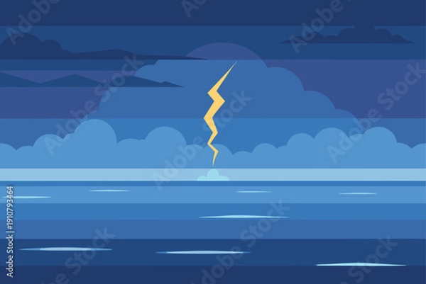 Obraz Ocean Thunderstorm On Distant Horizon