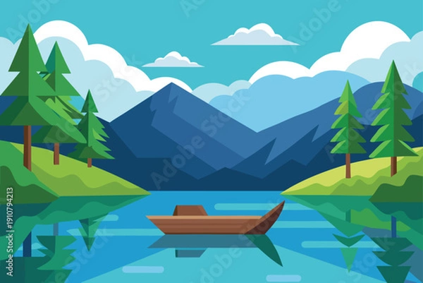 Obraz Hidden Forest Lake With Sky Reflection