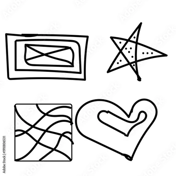 Obraz Hand Drawn Doodle Icon Set Vector Collection