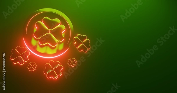 Obraz St. Patrick's Day poster. 3d render illustration.