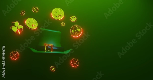 Obraz St. Patrick's Day poster. 3d render illustration.