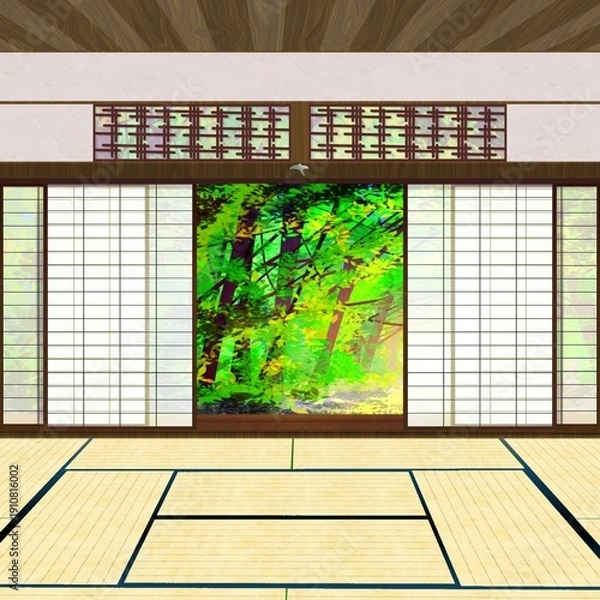 Obraz 縁側のある和室