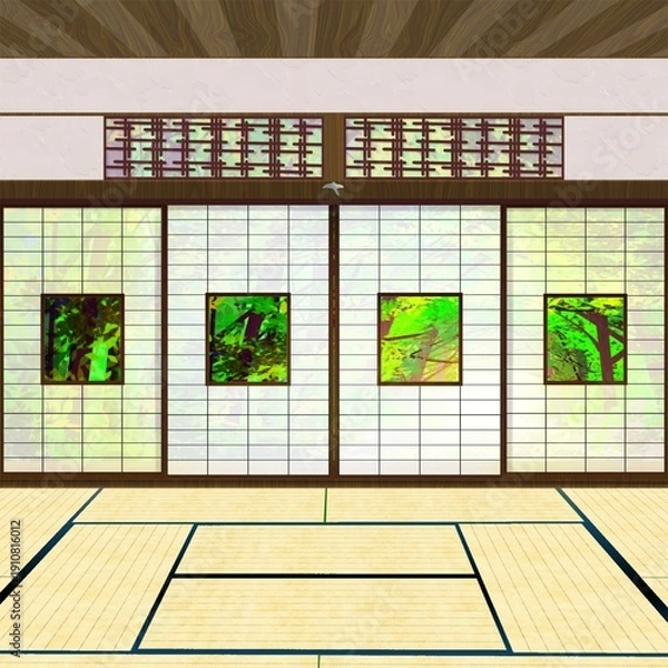 Obraz 縁側のある和室