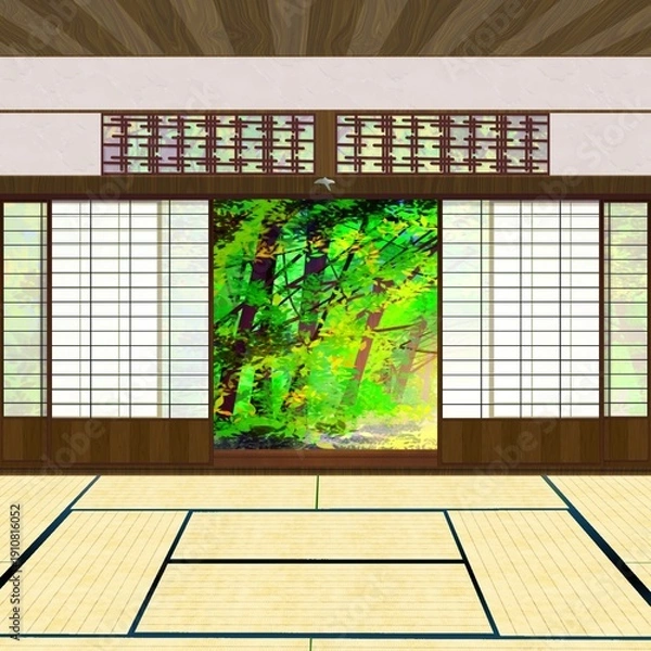 Obraz 縁側のある和室