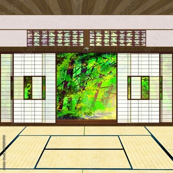 Obraz 縁側のある和室